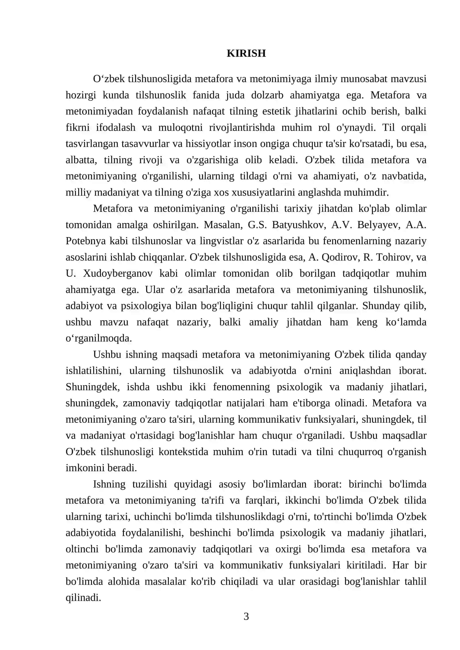 Oʻzbek tilshunosligida metafora va metonimiyaga ilmiy munosabat 3