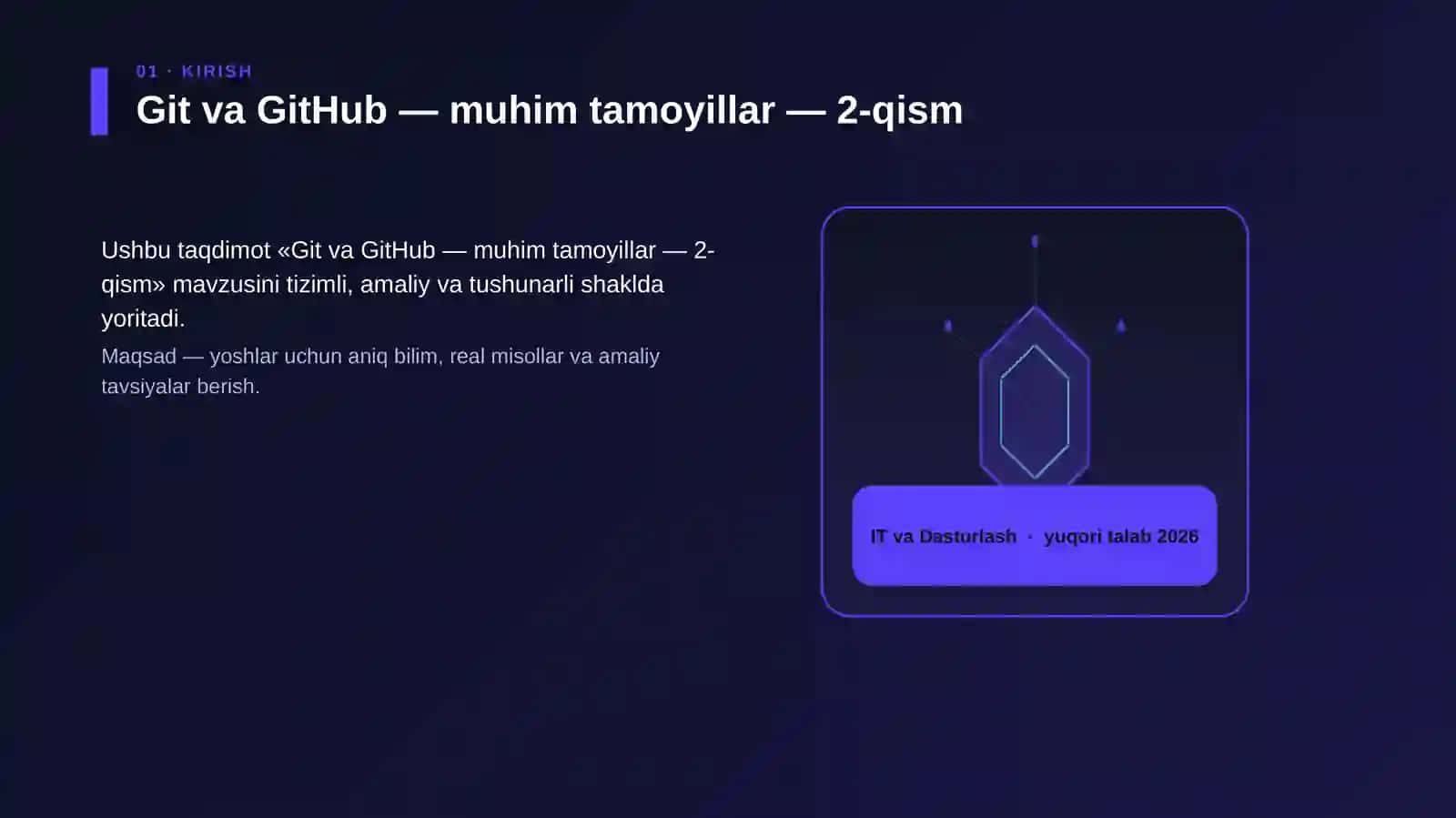 Git va GitHub — muhim tamoyillar — 2-qism 3