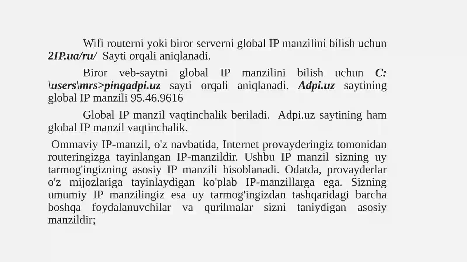 Global IP manzil 3