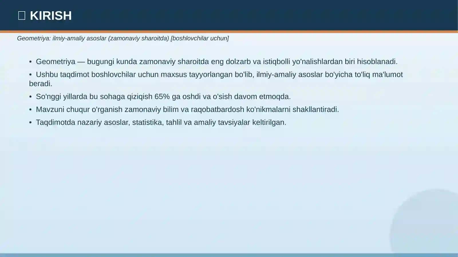 Geometriya: ilmiy-amaliy asoslar (zamonaviy sharoitda) [boshlovchilar uchun] 3