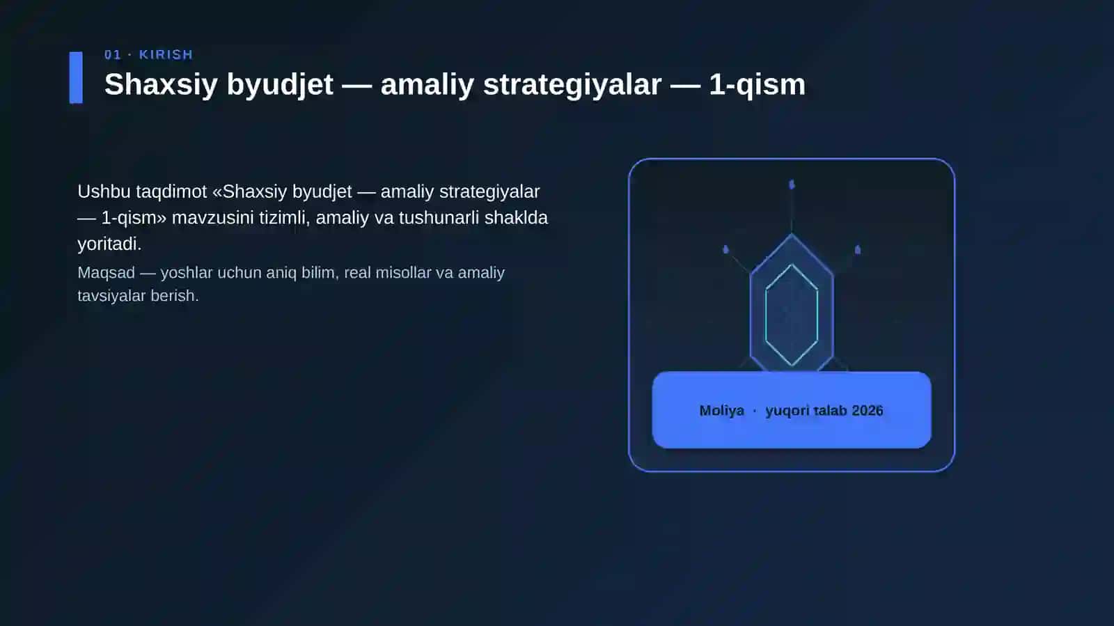 Shaxsiy byudjet — amaliy strategiyalar — 1-qism 3