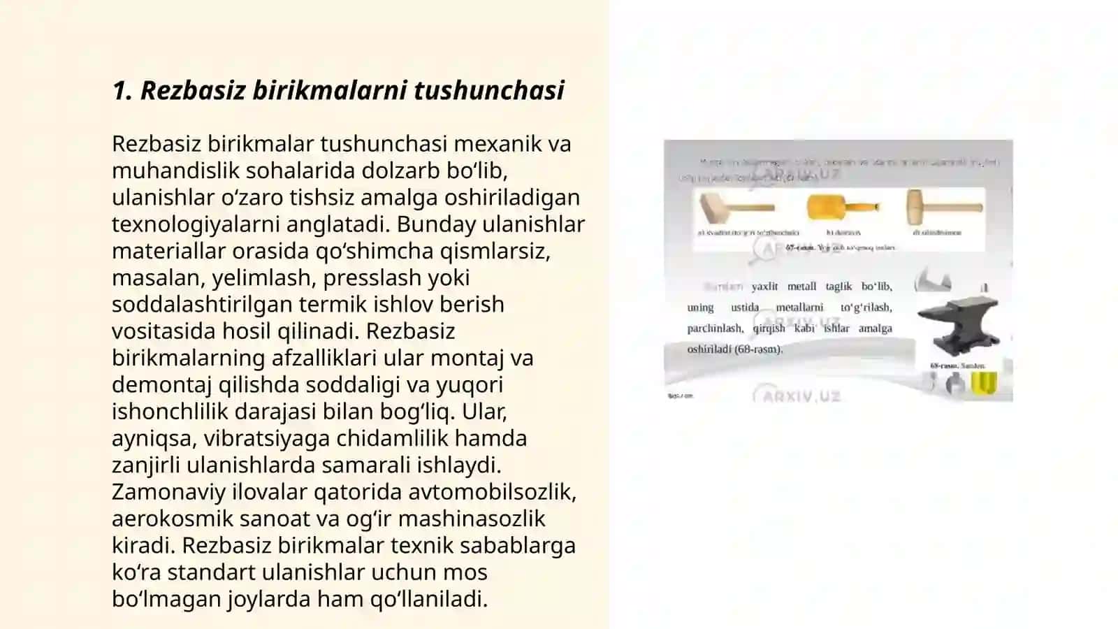 Øquvchilarga ajratiladigan rezbasiz (shilitsali shponkali shtiftli va shitibsiz )birikmalarni chizishni orgatish 3