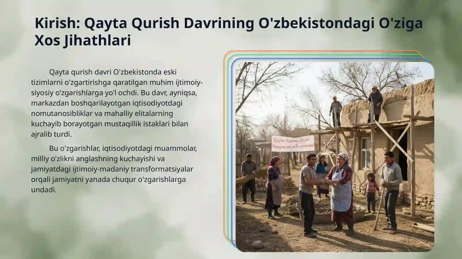 Qayta qurish yillarida Oʼzbekistondagi ijtimoiy-siyosiy vaziyat 3