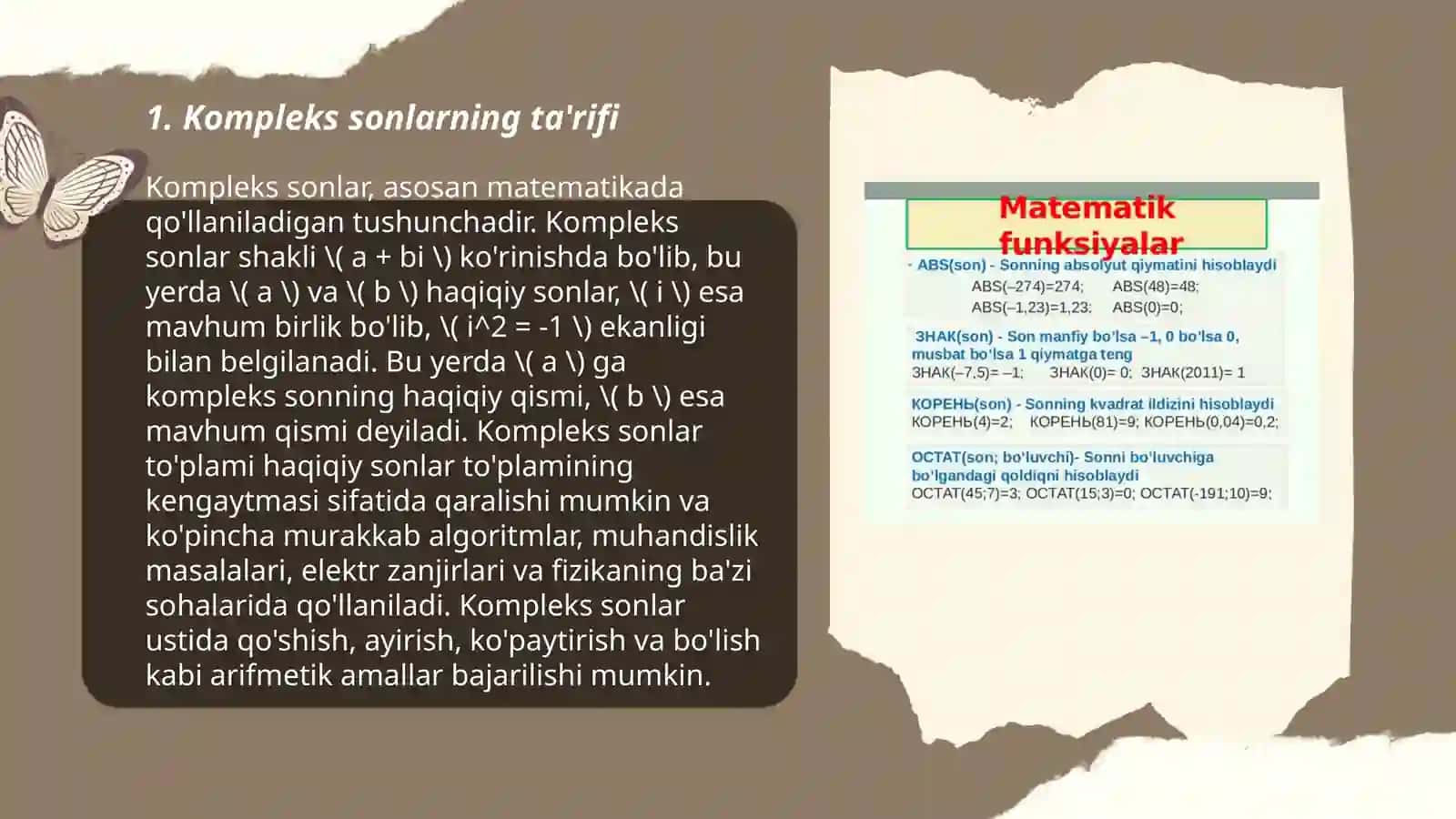 Kompleks Sonlar 3