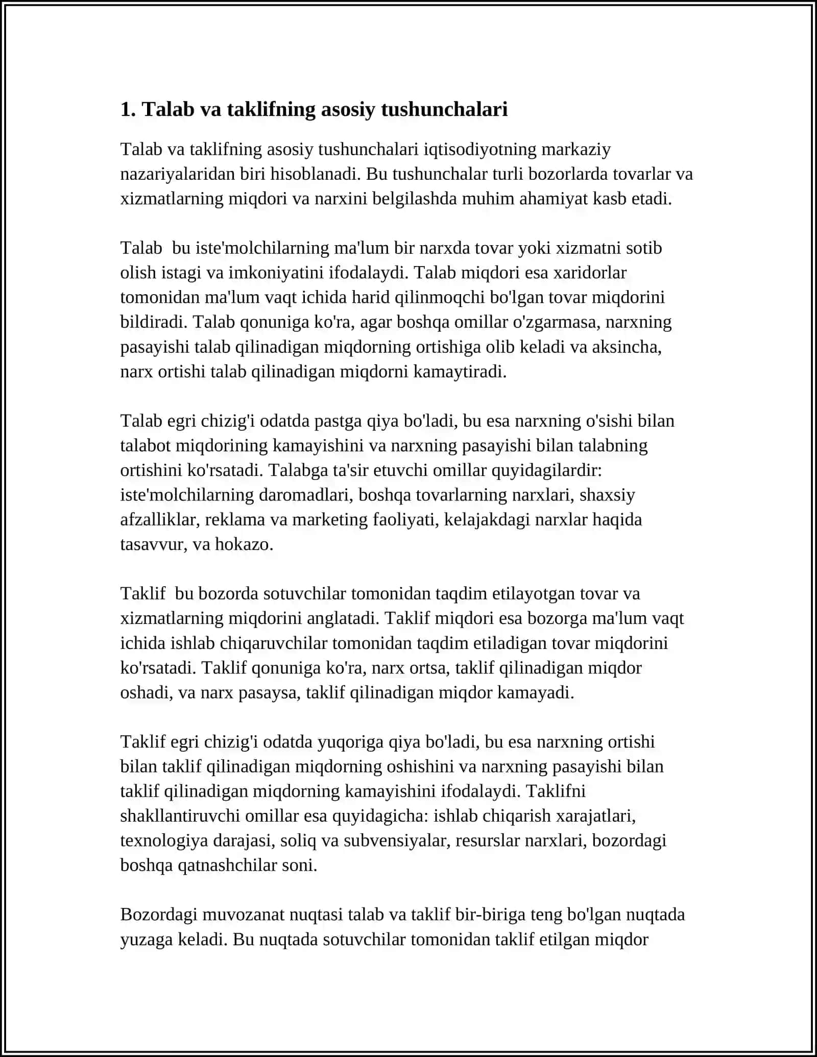 TALAB VA TAKLIF MUVOZANATI 3