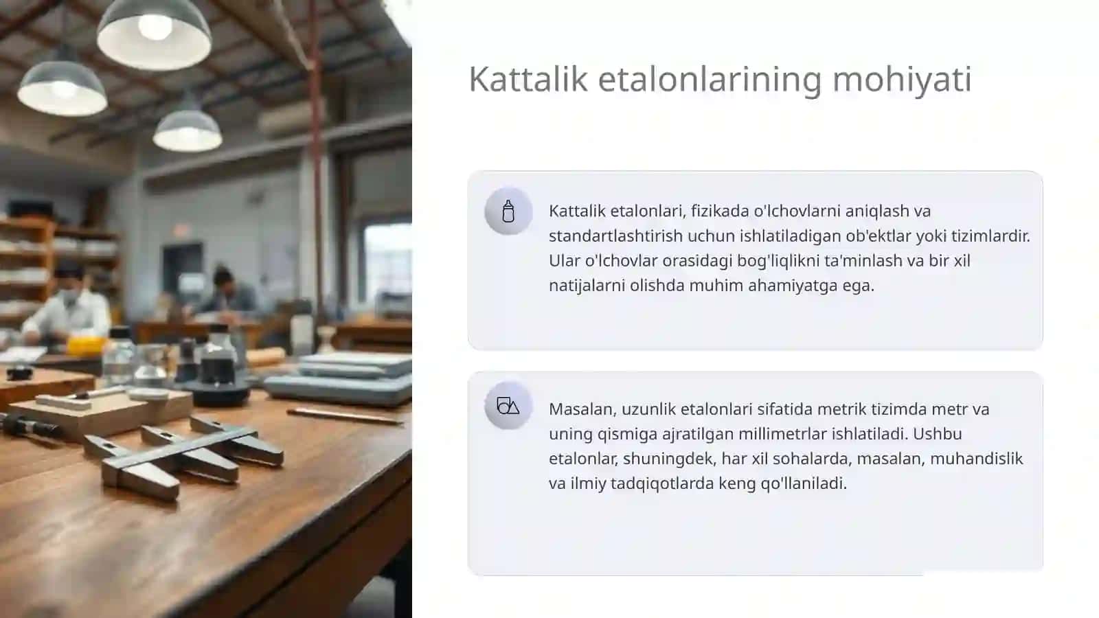 Kattalik etalonlari va ularni saqlash va uzatish usullari 3