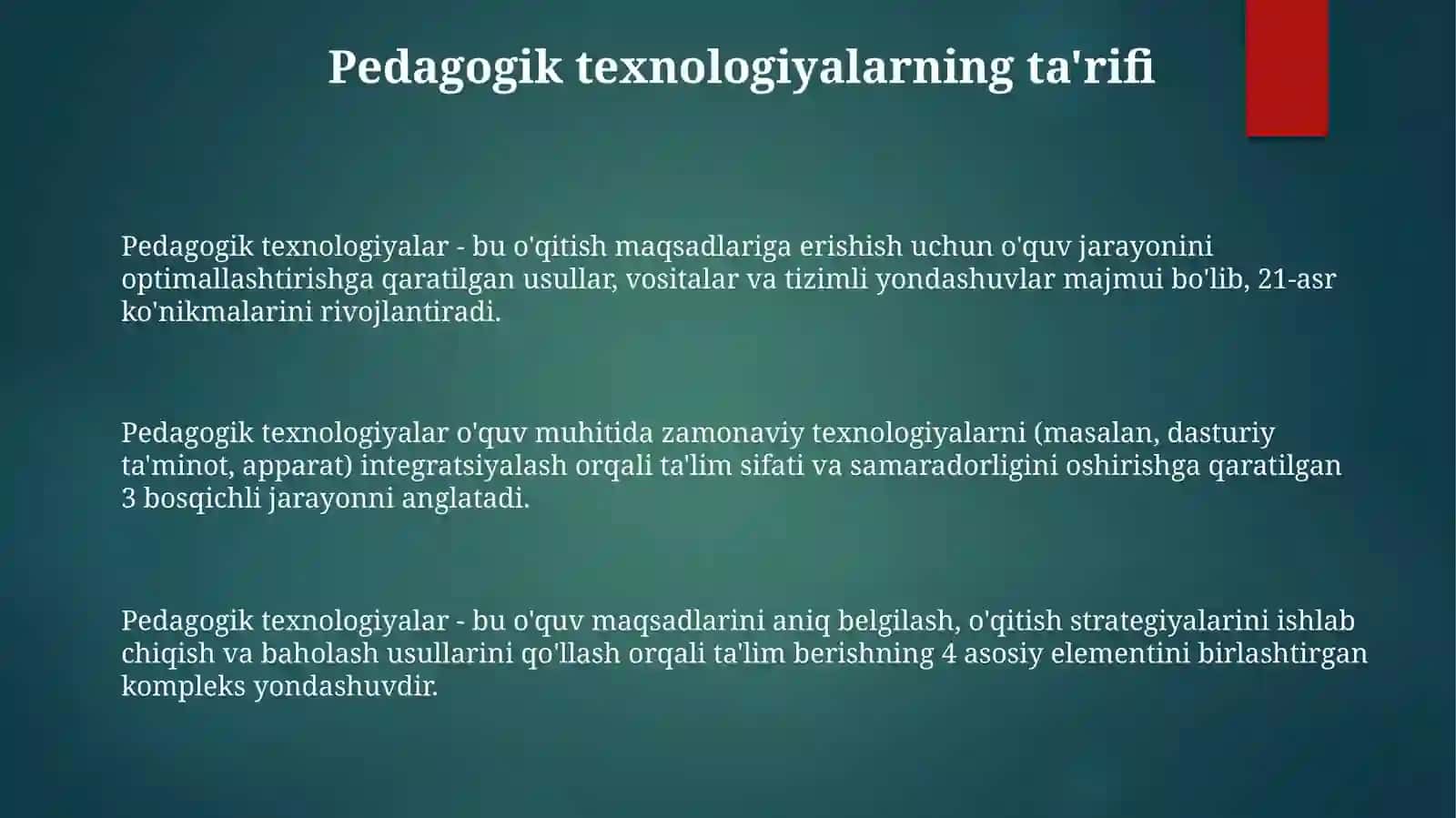 Pedagogik texnologiyalar: Ta'rif va tarix o'qitishdagi ahamiyati 3