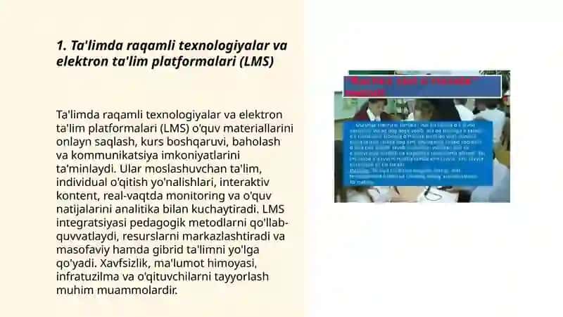 Ta'limda raqamli texnologiyalar va elektron ta'lim platformalari (LMS) 3