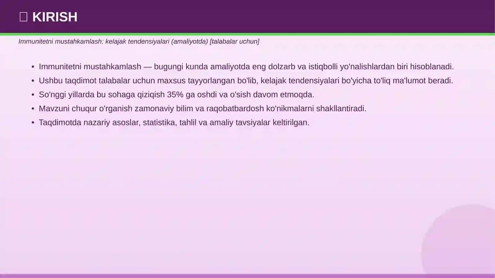 IMMUNITETNI MUSTAHKAMLASH 3