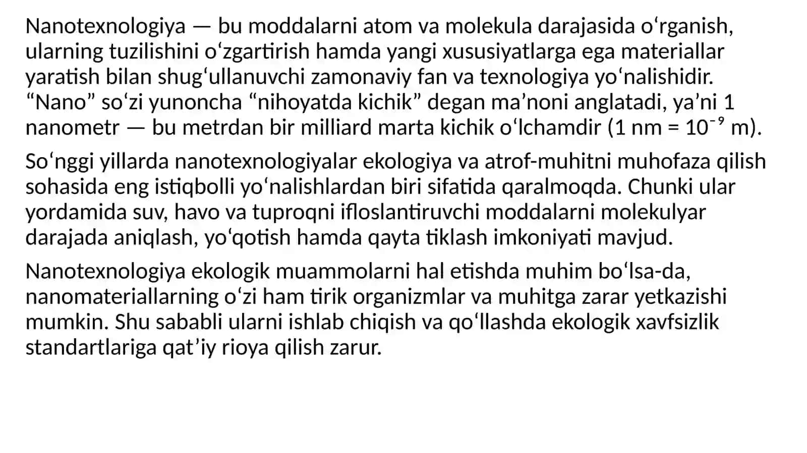 Nanotexnologiya atrof-muhitni muhofaza qilish 3