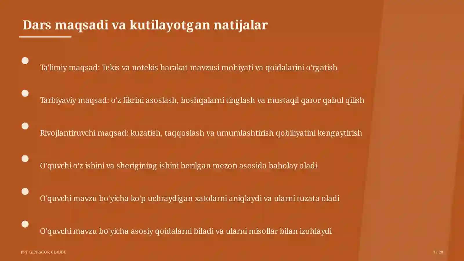 Tekis va notekis harakat (7-sinf) 3