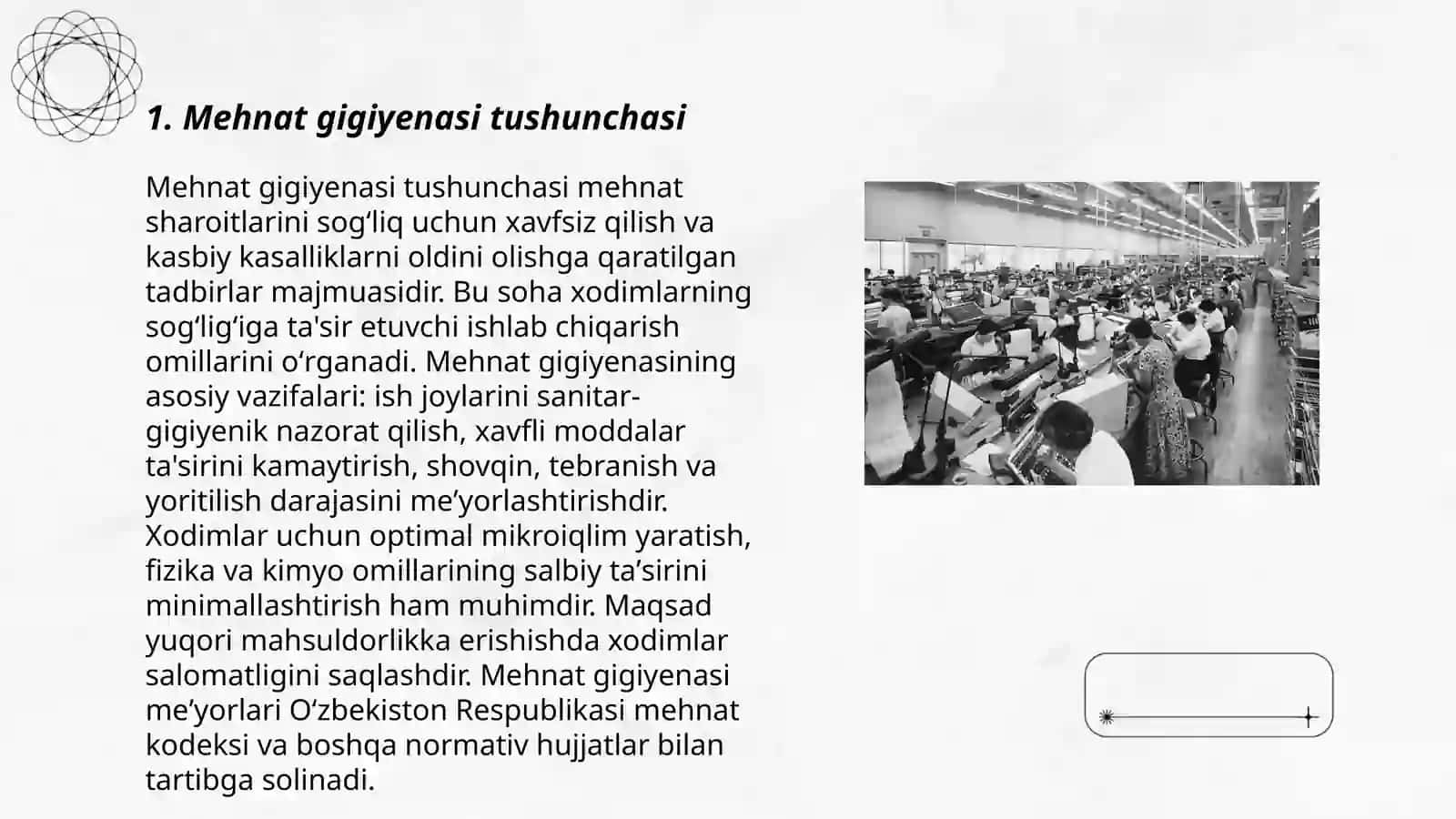 Sanat korxonalarida mehnat gigiyenasi va ishlab chiqarish sanitariyasi 3