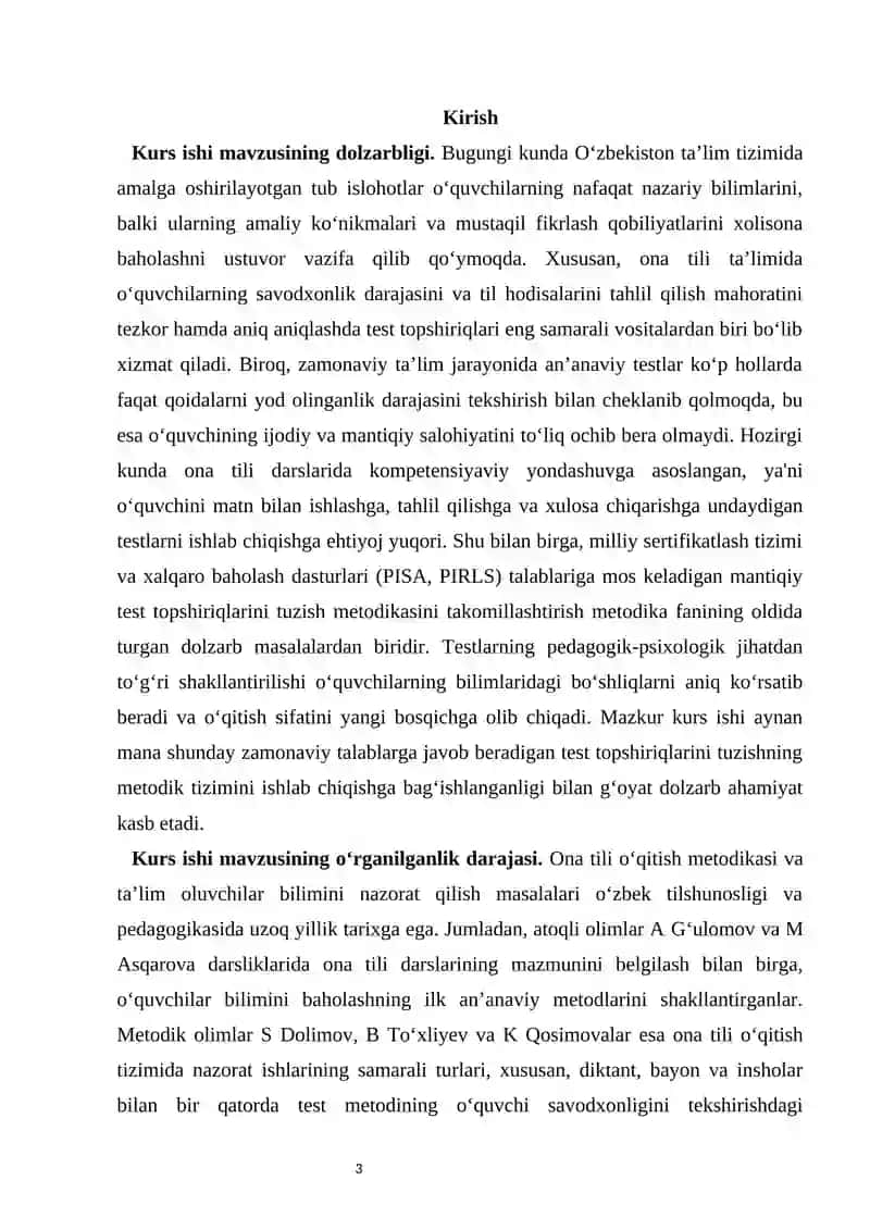 Ona tili darslarida test topshiriqlarini tuzish va qo'llash metodikasi 3