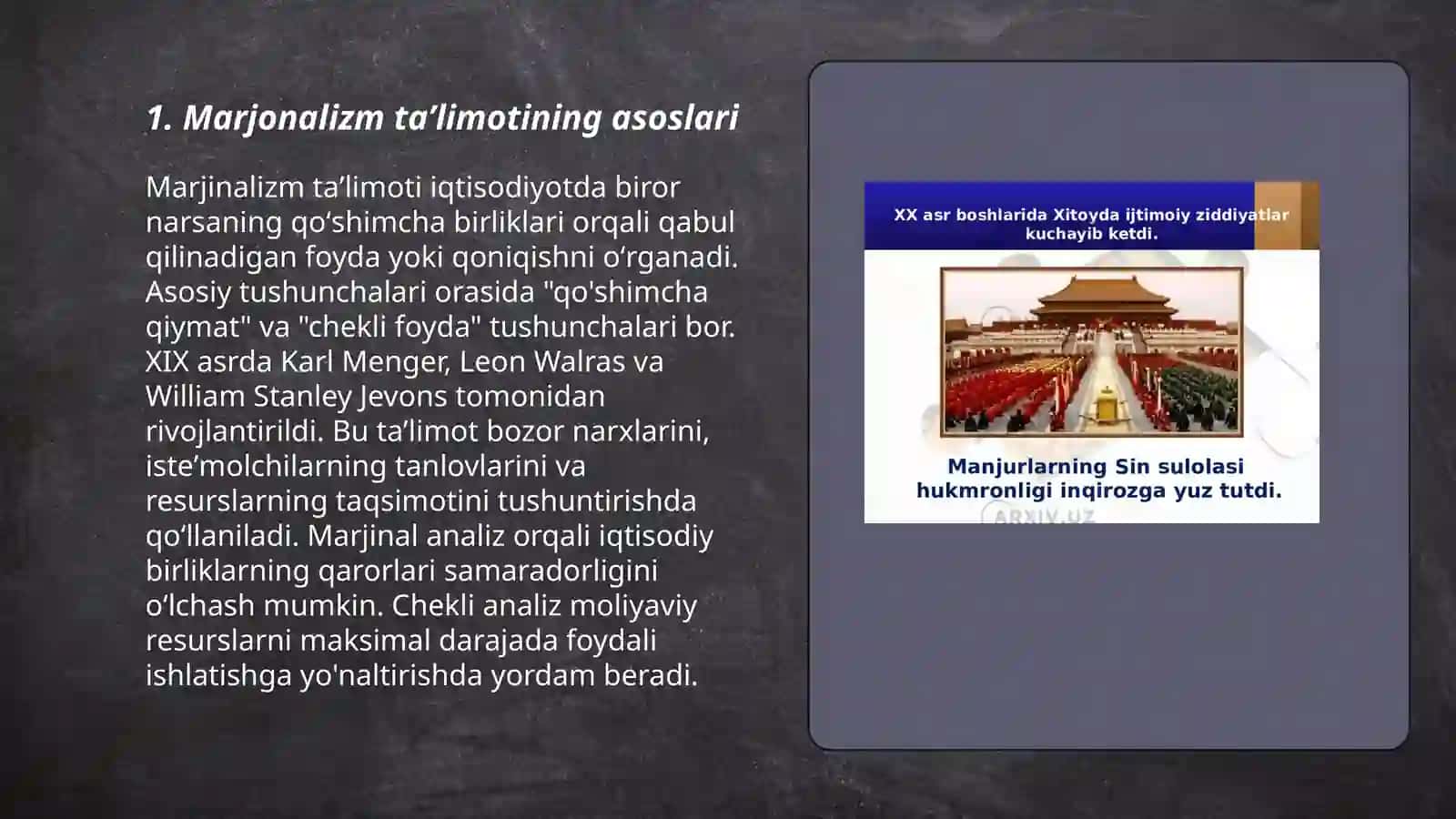 Marjonalizim taʼlimotining A Marshall va Leon Valresning iqtisodiy taʼlimotining xususiyatlari 3