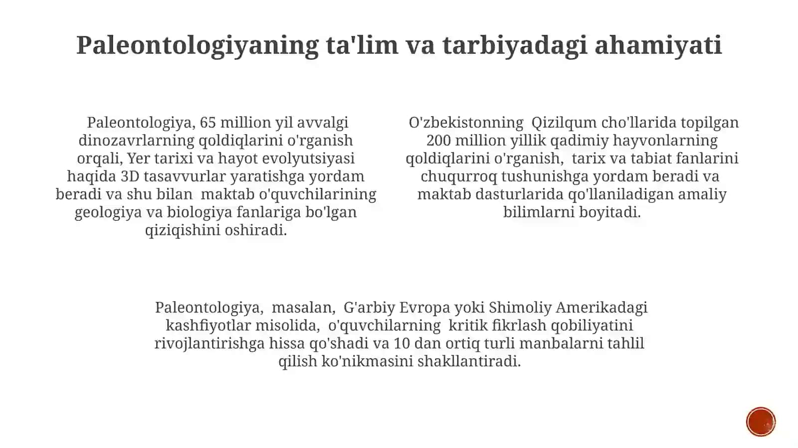 Paleontologiya fanining asosiy maqsadlari 3