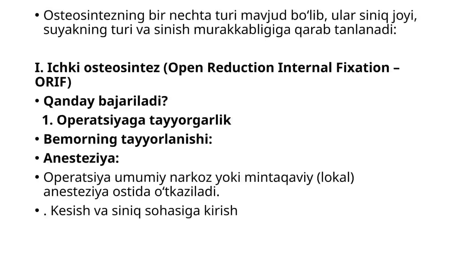 SUYAK SINISHIDABAJARILADIGAN TASHQI VA ICHKIOSTEOSINTEZ JARROHLIK USULI 3