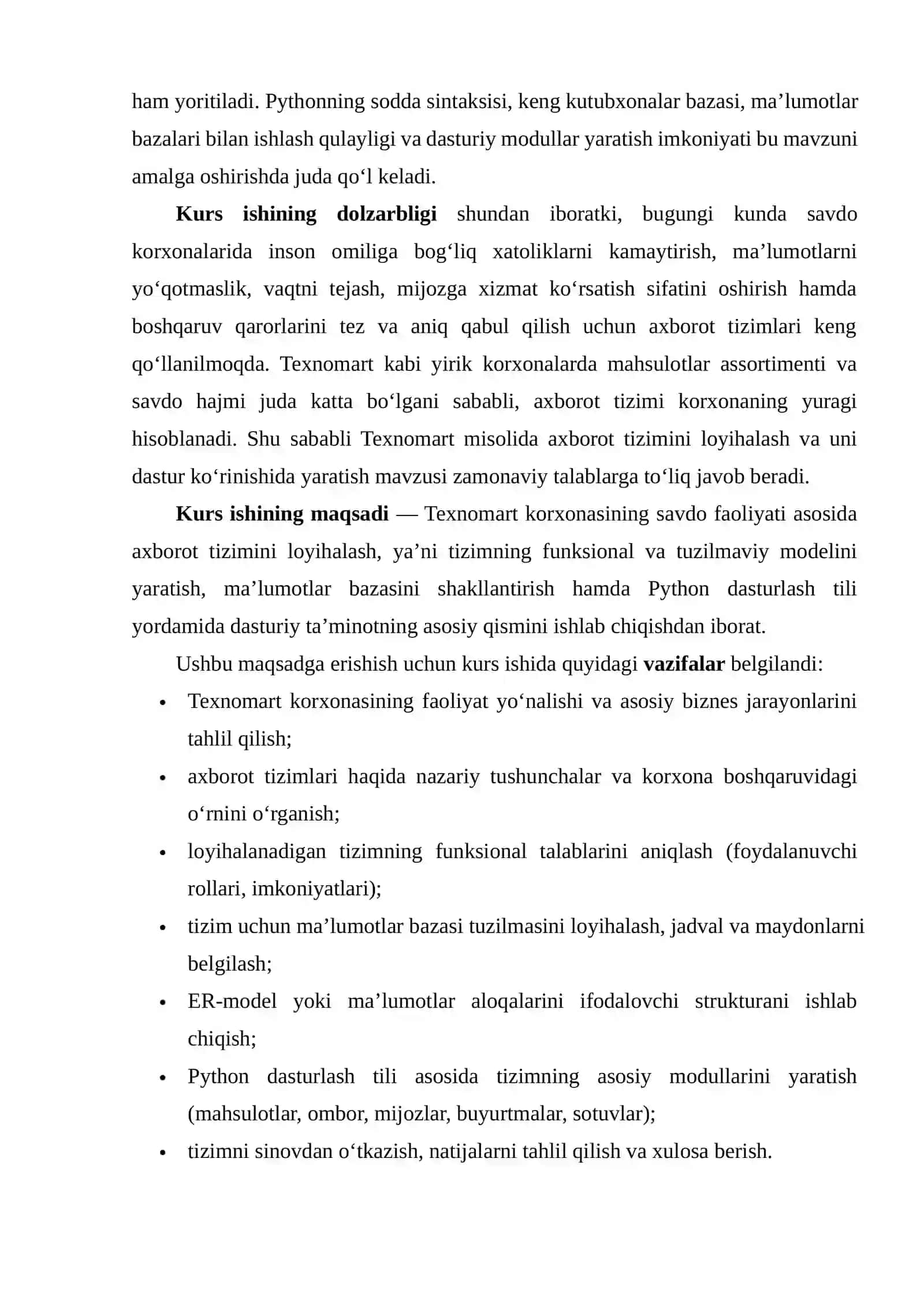 TEXNOMART AXBOROT TIZIMINI LOYIHALASH 3