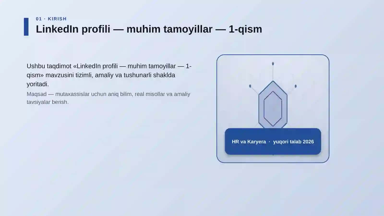 LinkedIn profili — muhim tamoyillar — 1-qism 3