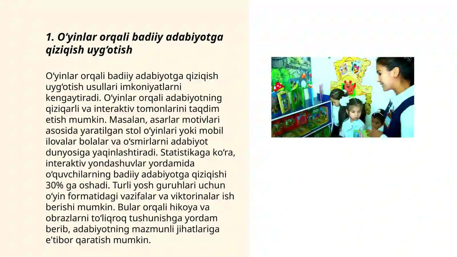 O‘yinlar orqali badiiy adabiyotga qiziqish uyg‘otish 3