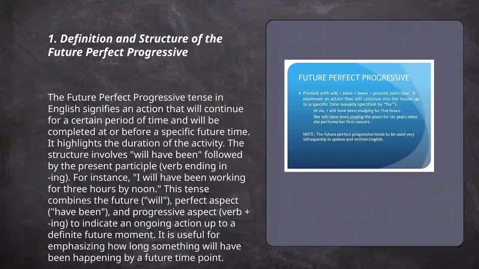 Future Perfect Progressive 3