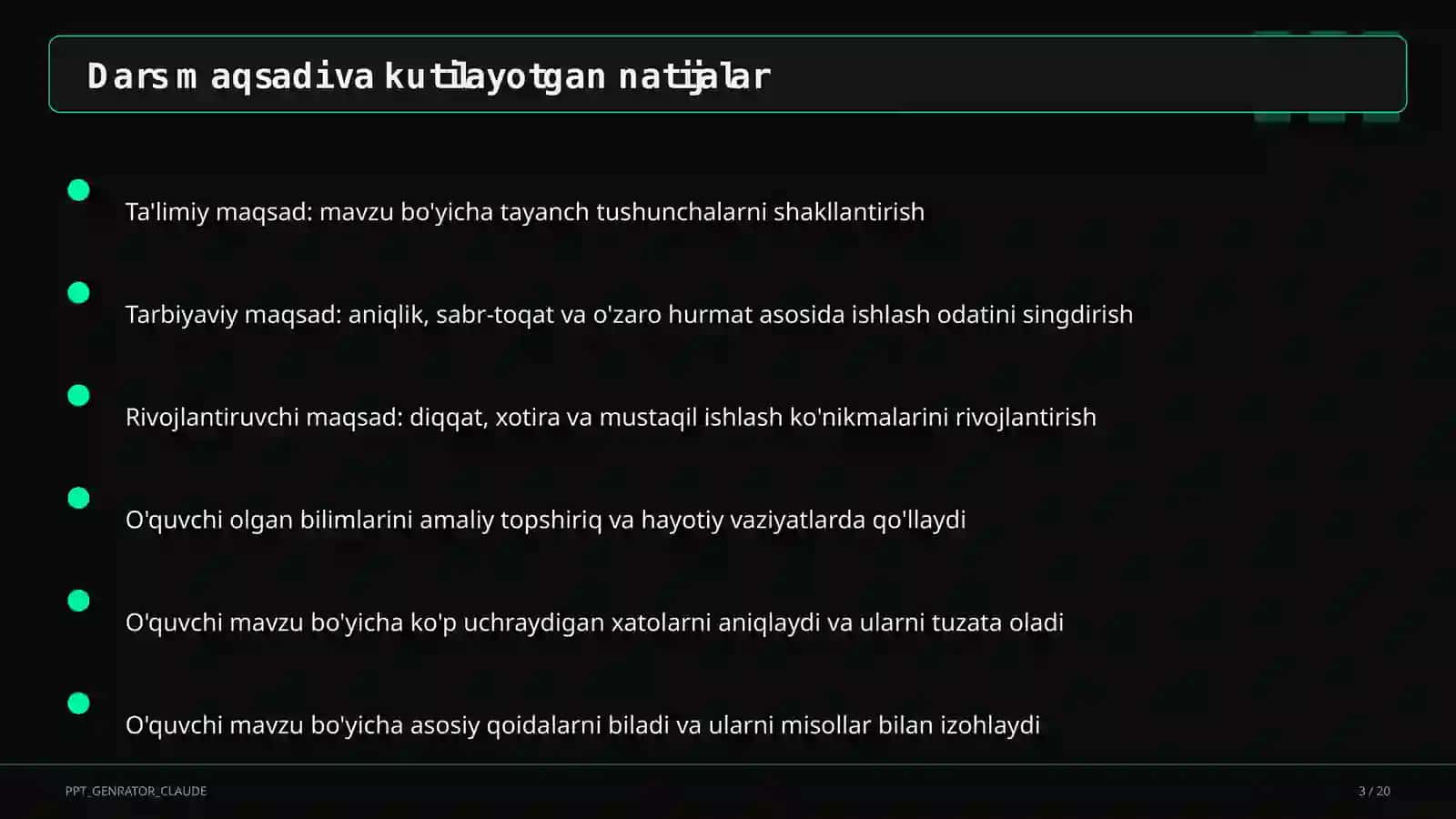Zamonaviy dars ishlanmasini tuzish 3