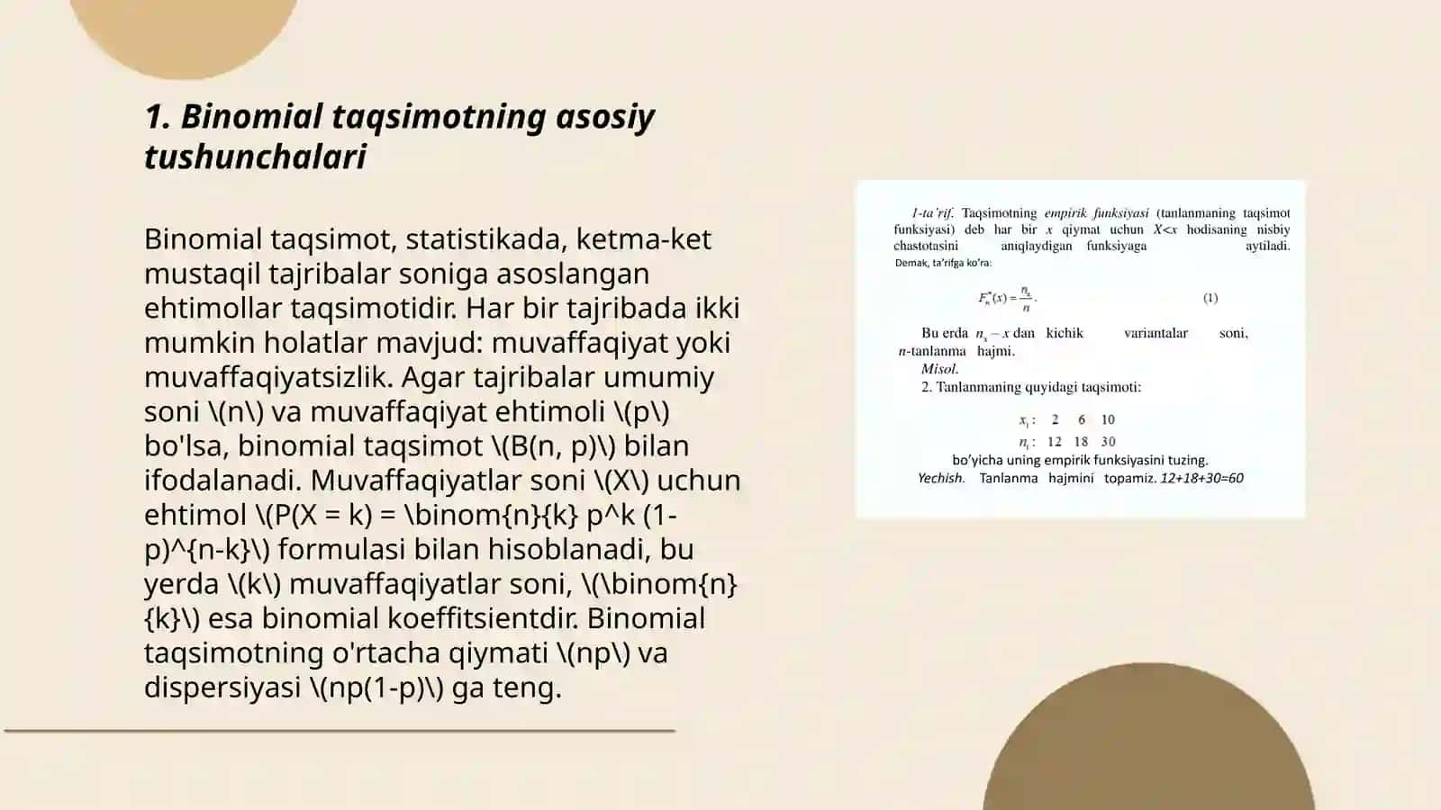Binomial taqsimot. Puasson taqsimoti 3