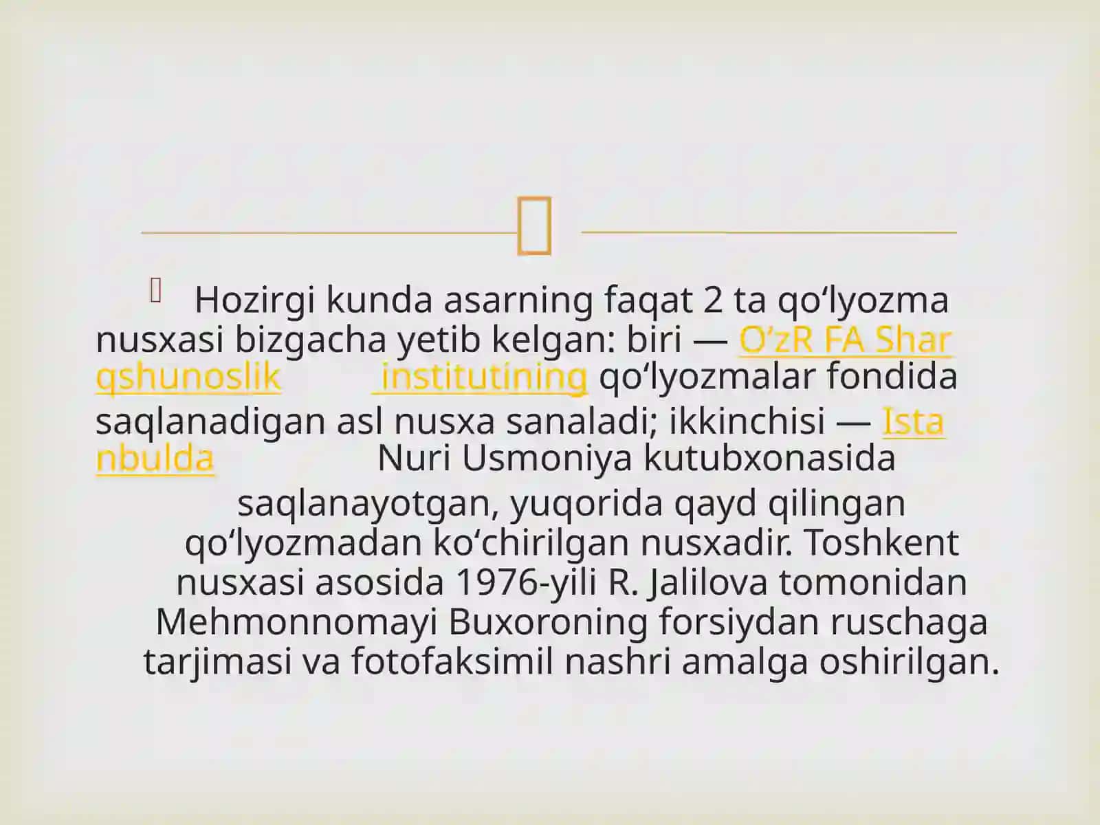 “MEHMONNOMAI BUXORO”ASARI 3