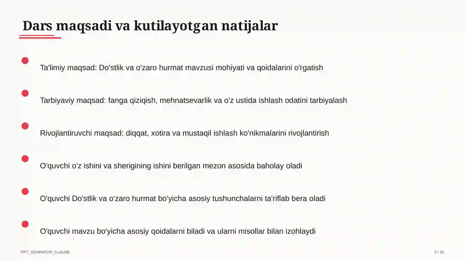 Sinf soati va tarbiyaviy tadbirlar (1–11) 3