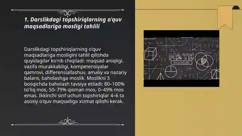 Ikkinchi sinf matematika darsligi topshiriqlarni tahlil qilish 3