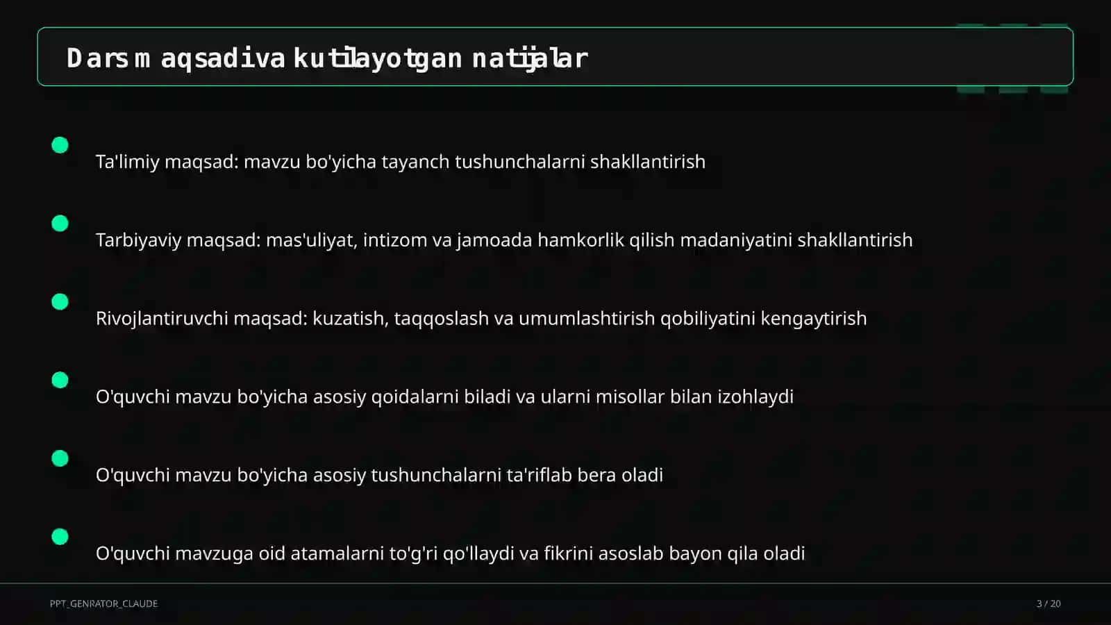 Huquq va iqtisodiyot asoslari (9–11) — o'qituvchilar uchun 3