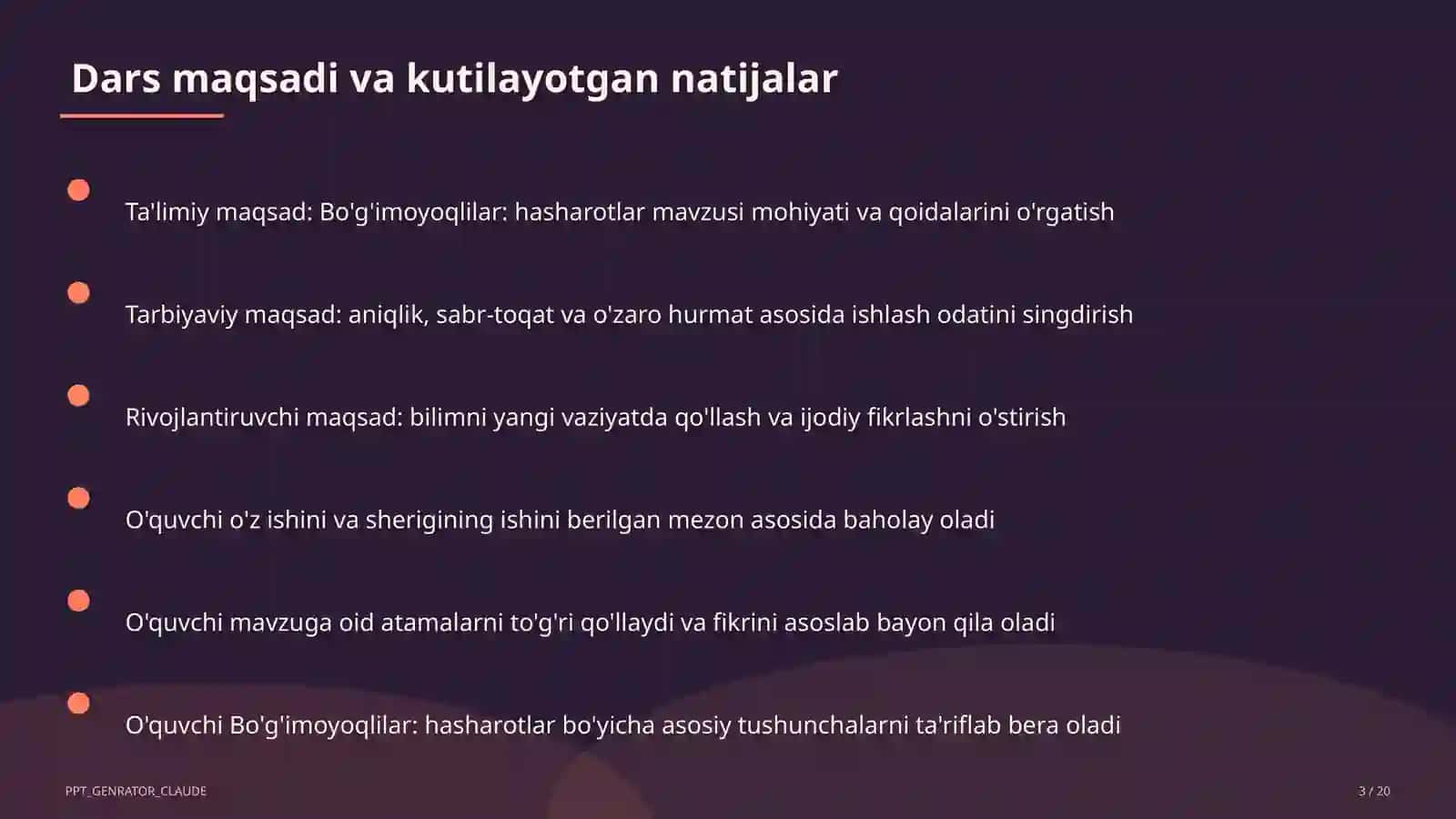 Bo'g'imoyoqlilar: hasharotlar (7-sinf) 3