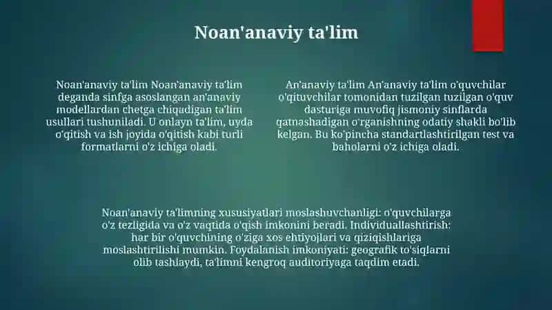 An'anaviy va innovatsion ta'lim 3