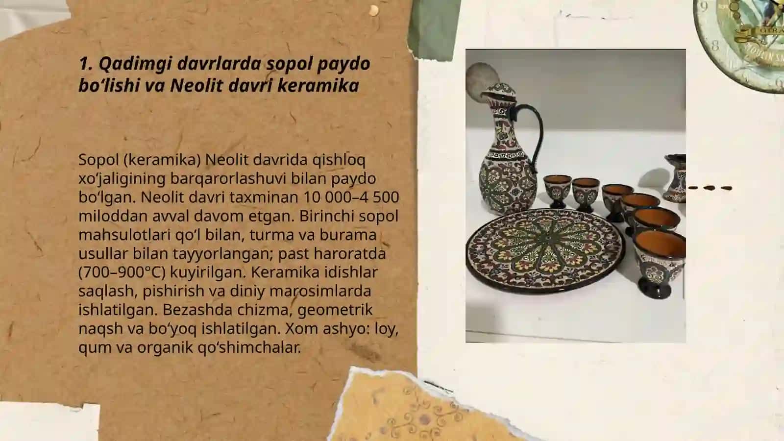 Keramika, olovbardosh buyumlar, shisha va sitalar paydo bo‘lish tarixi 3