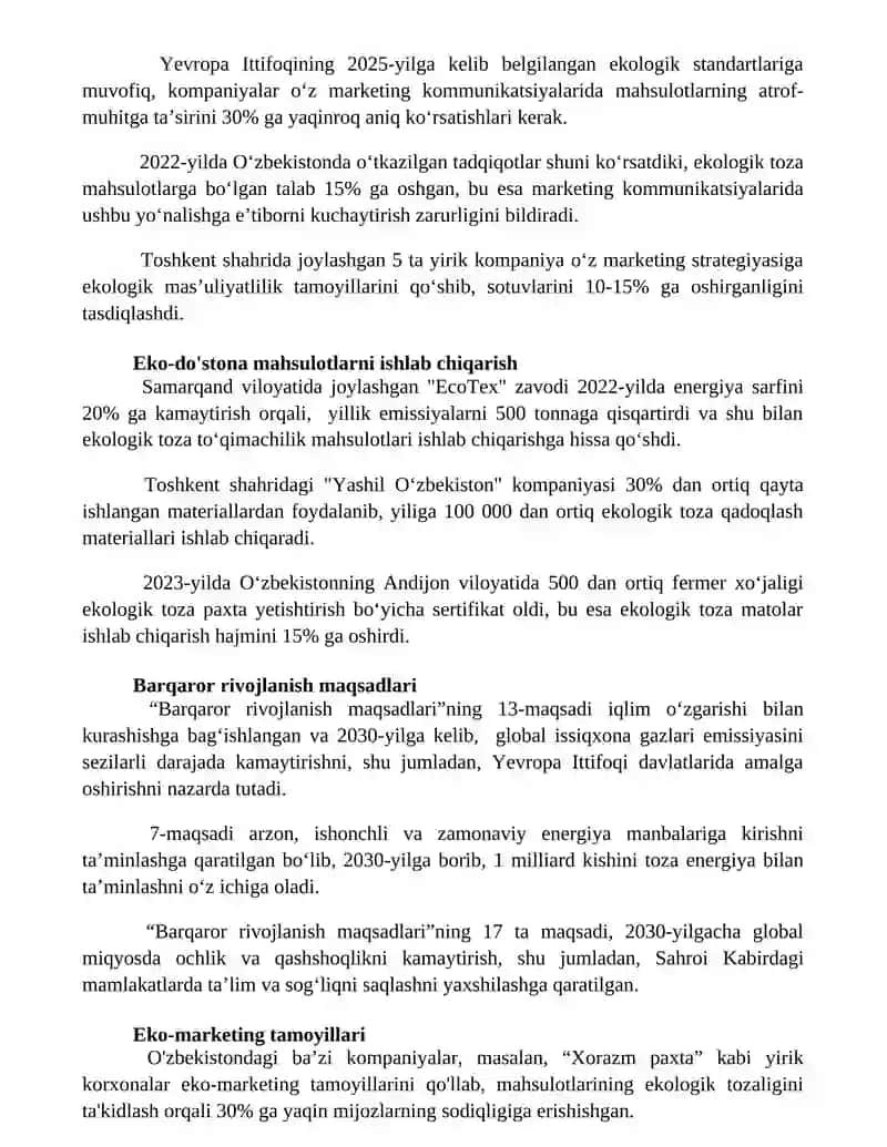 Эко-маркетингнинг тамойиллари ва амалиёти 3