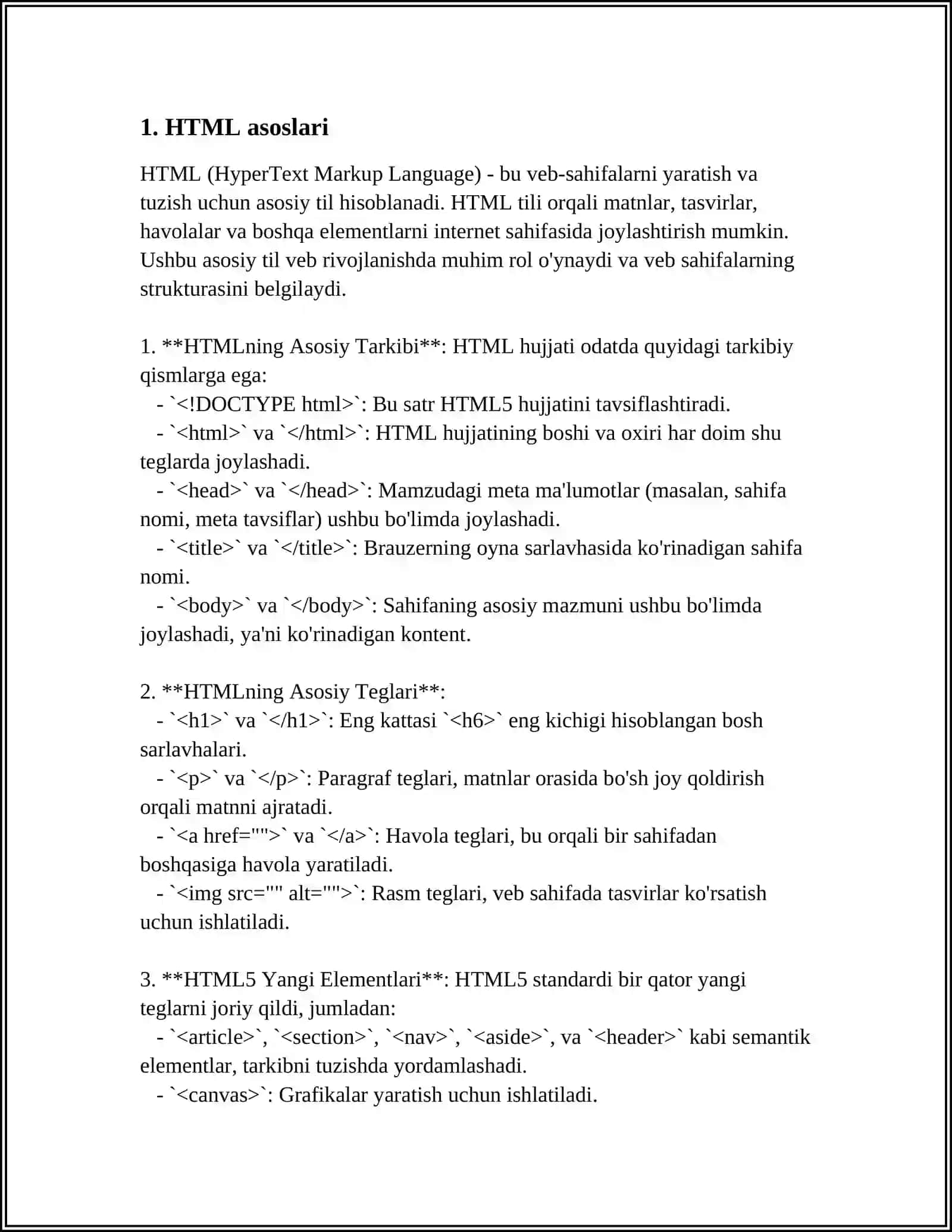 WEB SAYTLAR YARATISHGA YÒNALTIRILGAN DASTURIY TA'MINOTLAR 3