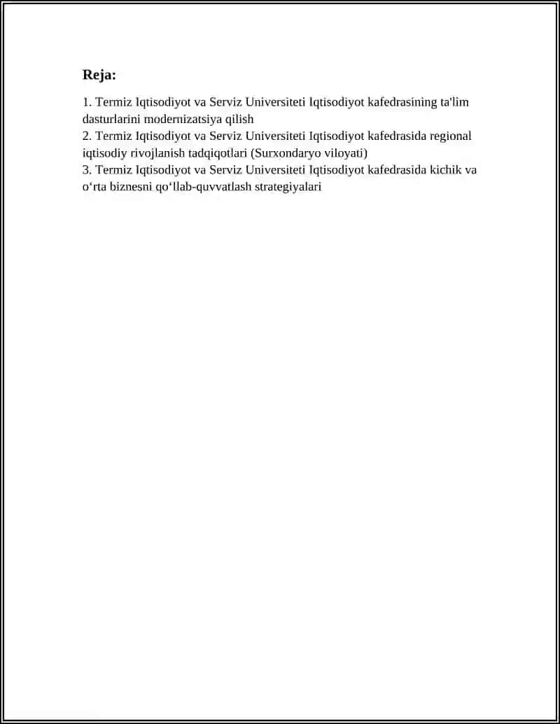 Termiz Iqtisodiyot va Serviz Universiteti Iqtisodiyot Kafedrasi 3