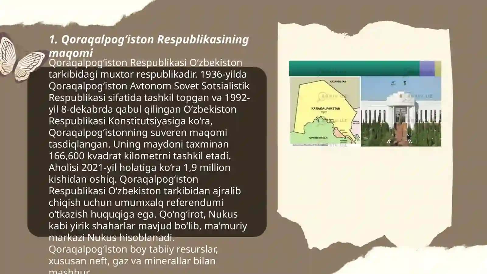 O'zbekiston Respublikasining Konstitutsiyasi XVII bobi "Qoraqalpog‘iston Respublikasi" 3