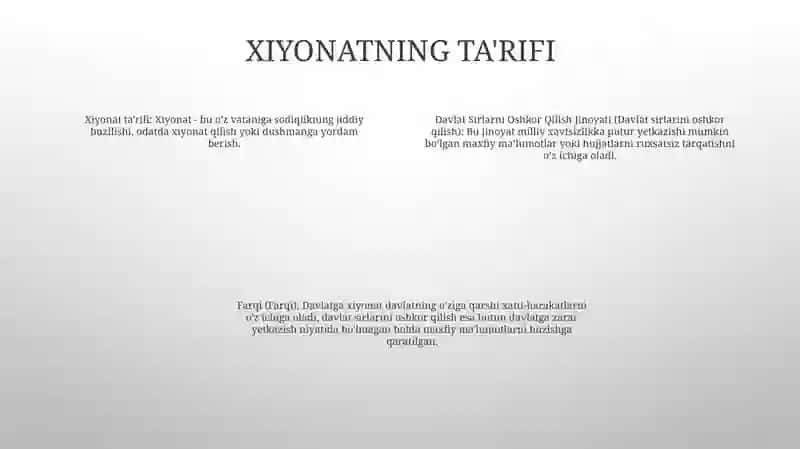 Davlat Sirlarni Oshkor Qilish Jinoyati Va Uni Davlatga Hoinlik Qilish Hamda Josuslik Jinoyatlarni Farqi Hasan 3