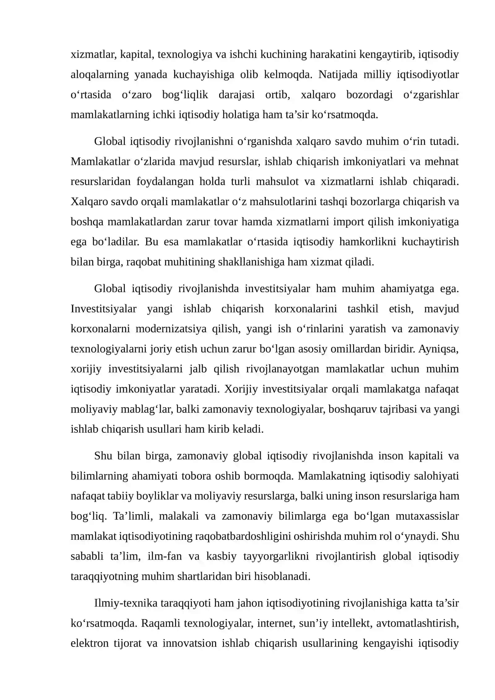 Global iqtisodiy rivojlanish fani 3