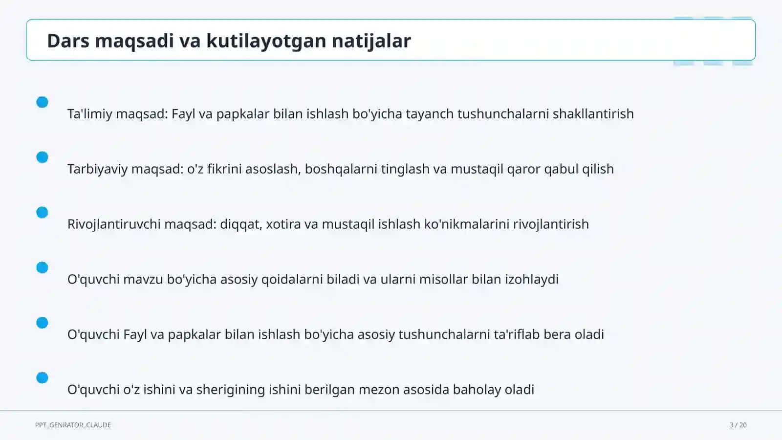 Fayl va papkalar bilan ishlash (5-sinf) 3