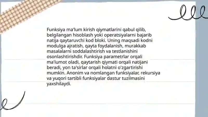 Funksiya bilan ishlash 3