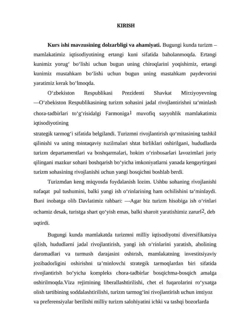 TURIZM XIZMATLARI SIFATI VA XALQARO STANDARTLARNING TA'SIRI 3