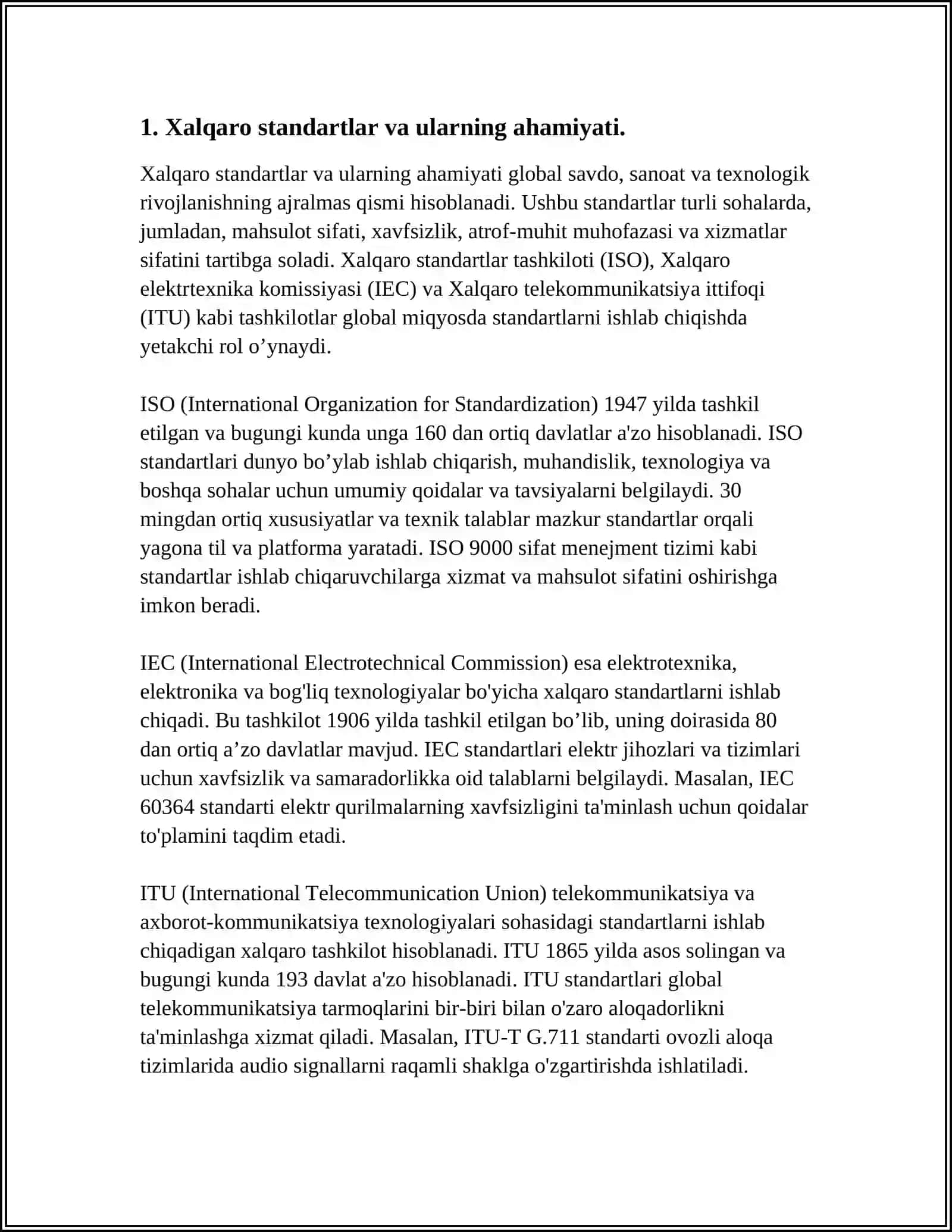 XALQARO (ISO,GOST),MINTAQAVIY VA MILLIY STANDARTLAR TURLARINI SOLISHTIRING 3