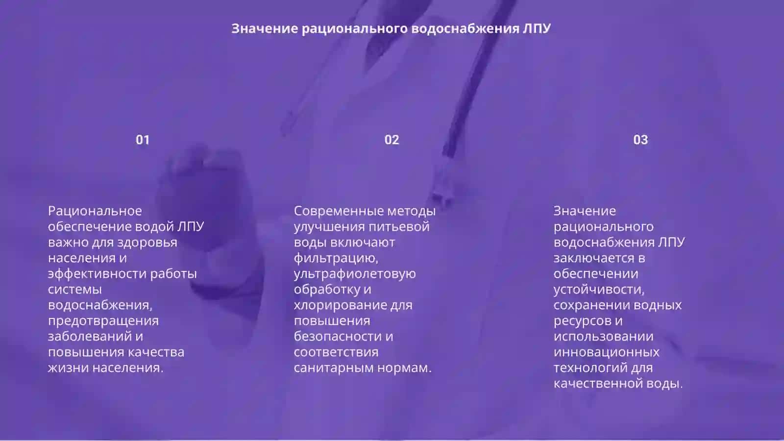 Рациональное обеспечение водой ЛПУ 3