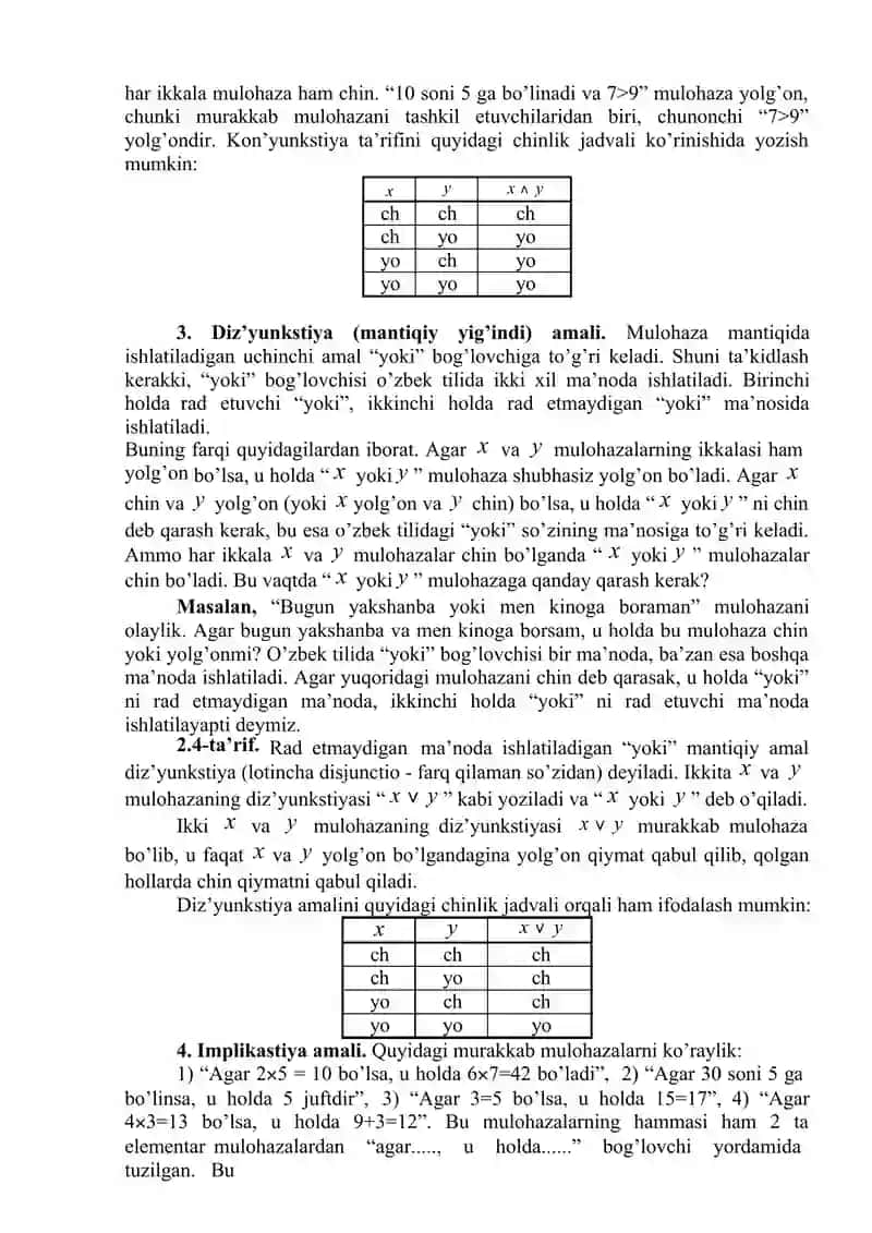 Matematik Mantiq Mulohazalar 3