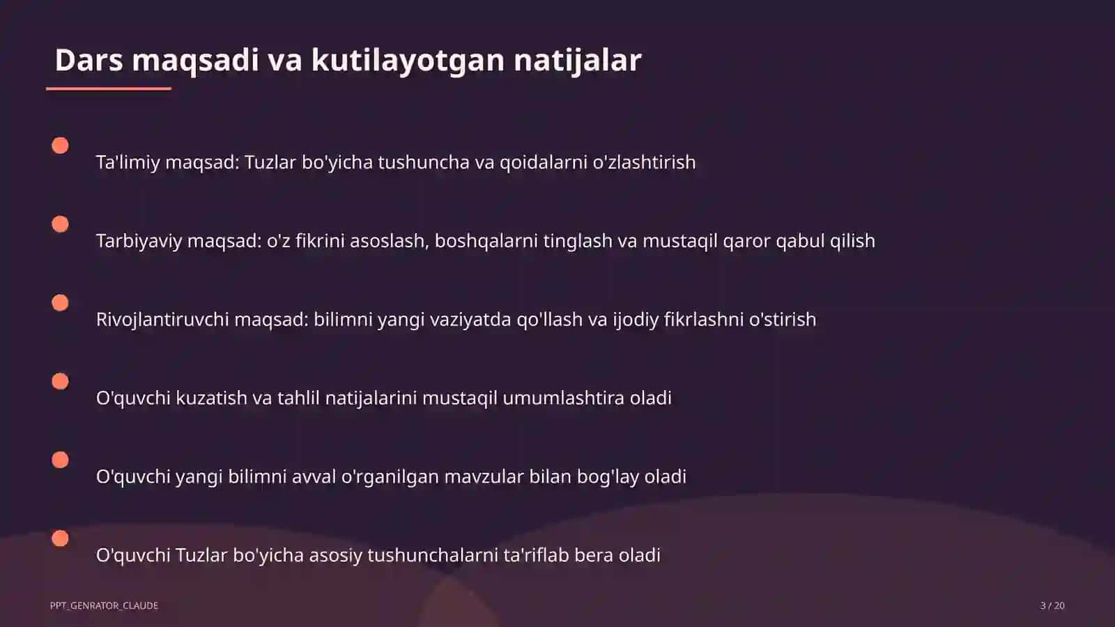 Kimyo (7– 11) - takrorlash darsi 3