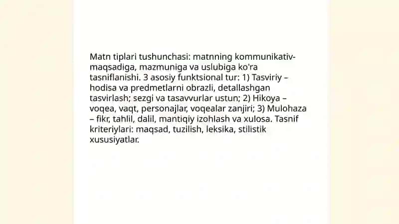 Matn tiplari 3