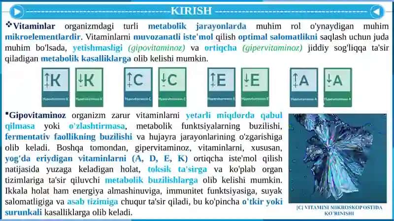GIPOVITAMINOZ VA GIPERVITAMINOZ HOLATLARDA MODDA ALMASHINUVINING BUZULISHI 3