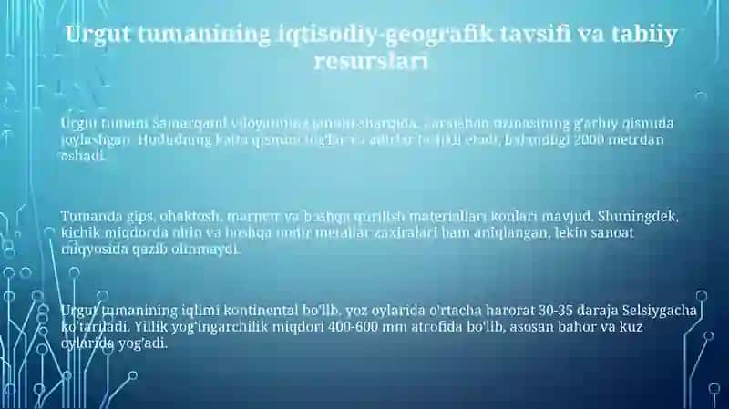 Samarqand viloyati Urgut tumani iqtisodiy tahlili 3