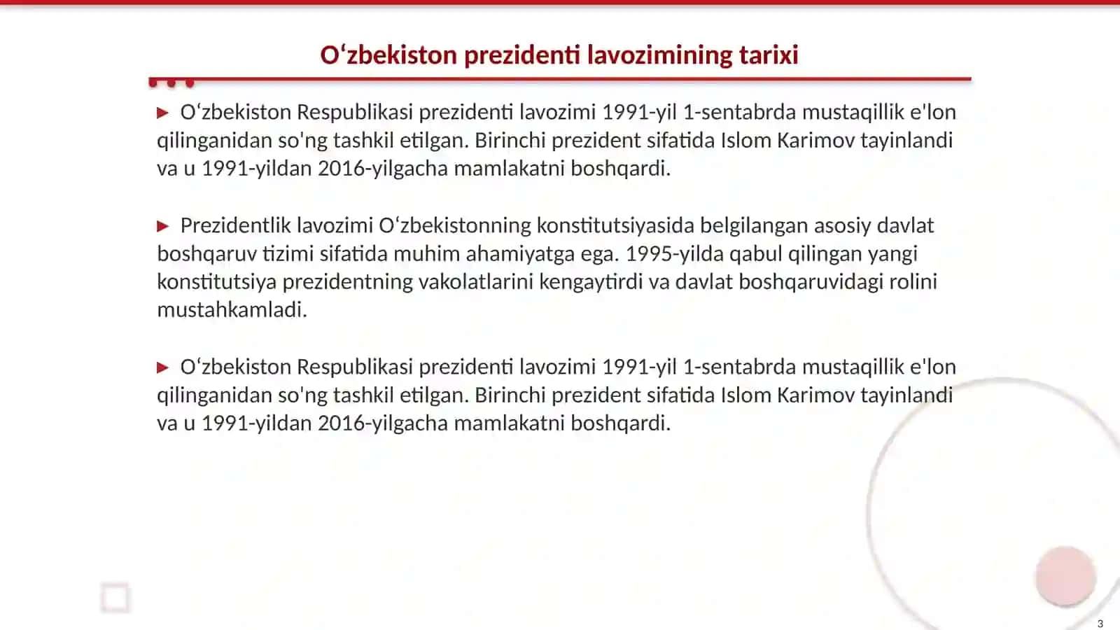 Oʻzbekiston respublikasi prezidenti 3